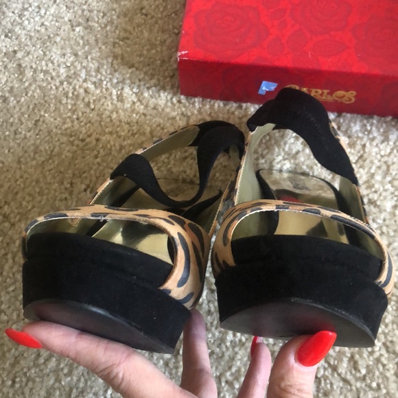 NWB Carlos Santana Cosette Leopard/Black Stiletto Heels 8M - Picture 15 of 15